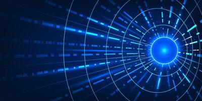 Big data technology, a hub that combines data lines, AI, Machine Learning and Cloud Computing technologies, are used to analyze, help businesses and organizations plan strategies. vector