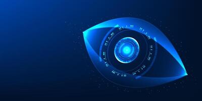 Iris scanning technology with iris elements uses a person's biometric identity to verify identity, increasing maximum security in accessing information, security systems and digital transactions. vector