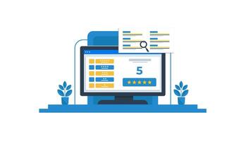 analytic seo product review. Online Reviews and rating vector