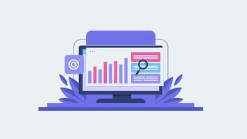analytic Business Performance Dashboard with Reports vector