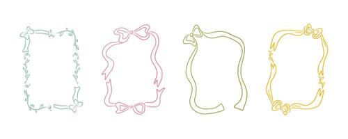 Art Deco frames minimalist collection. Modern minimal style illustrations. Elegant luxury borders and frames, templates design hand drawn lines and timeless doodle . vector