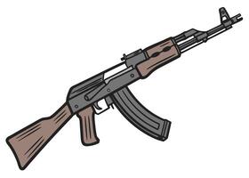 an ak - 47 machine gun on a white background vector
