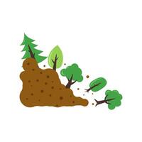earthquake disaster shaking building and warning concept. tree slice vector
