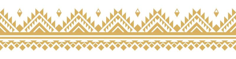 Ethnic Gold Border with Seamless Geometric Pattern for Carpet and Rug Design. vector