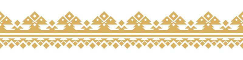 Seamless Gold Ethnic Border and Geometric Pattern for Decorative Art. vector