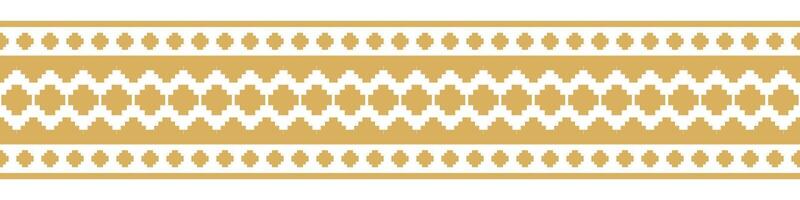 Boho Gold Ethnic Border and Geometric Tribal Pattern for Stylish Design. vector
