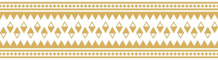 Gold Ethnic Border and Geometric Tribal Pattern for Nordic Wrapping. vector