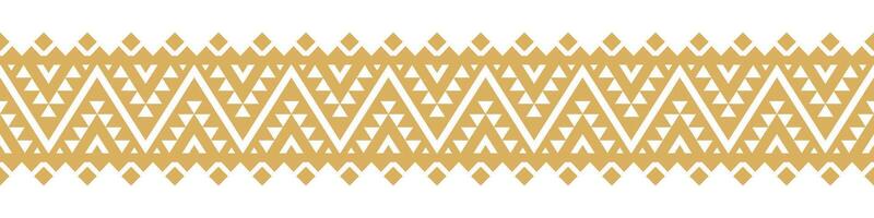 Decorative Gold Ethnic Border with Geometric Aztec Pattern for Art. vector