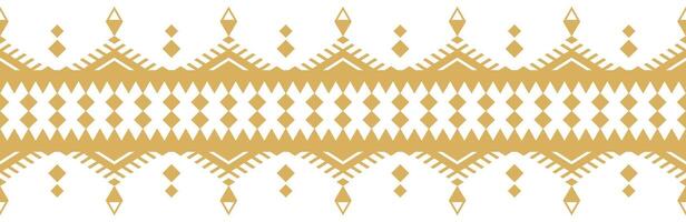 Ethnic Gold Border with Geometric Aztec Pattern for Carpet and Rug Design. vector