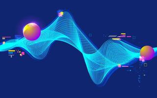 graphic of abstract wave form with futuristic element for background or backdrop vector