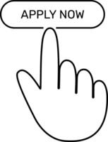 Index finger line icon, hand cursor click, illustration EPS10 vector