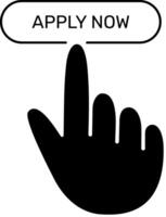 Index finger line icon, hand cursor click, illustration vector