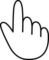 Index finger line white icon, hand cursor click, EPS10 vector