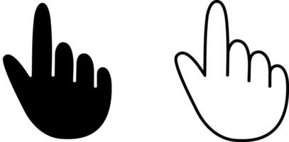 Index finger line icon, hand cursor click set, EPS10. vector