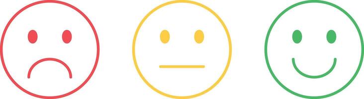 Rating satisfaction. Set of emotion line smiles - good, normal, bad. vector