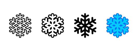 Snowflake icon. Frosty winter symbol. Ice frost illustration. Icy crystal sign representing cold weather, frozen conditions and season climate. vector