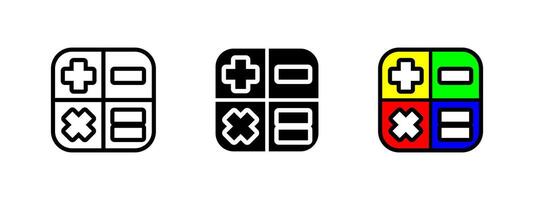 Calculator icon. Arithmetic illustration. Addition, subtraction, multiplication and division symbol. Math operations sign. vector