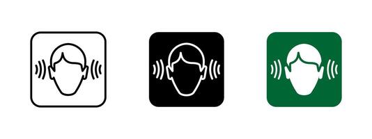 Hearing icon. Sound wave illustration. Auditory perception symbol. Listening, noise awareness and sound reception sign. Acoustic signal for communication and sensory alerts. vector