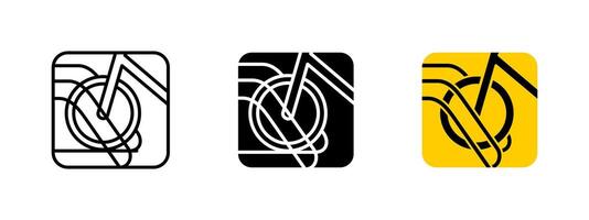 Bicycle parking icon. Secure bike rack illustration. Area for bicycle storage sign. Urban infrastructure symbol for safe and organized cycling facilities in public spaces. vector