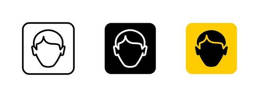 User profile icon. Avatar illustration. Silhouette of a persons head representing an account or identity. Common symbol for personal profiles, social media and user interface elements. vector