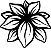 black and white plants with leaves or lotus flower without background vector