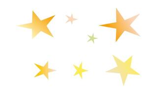 Sparkling star icon set. Set of sparkle star icons. Sparkle or sparkle set of different yellow colored stars on white background. vector