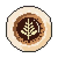 8 bit coffee cup icon. Pixel art object. Retro 80s,90s game graphics. vector