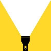 Yellow flashlight. Banner with place for your text on yellow background vector