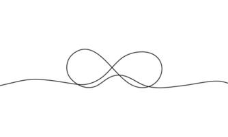 Infinity continuous line drawing on white background. vector