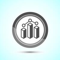 Bar chart icon design, Graph icon, Growth sign, Growth chart, Gray color button design vector