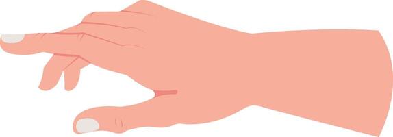 Close-up of a human hand with the index finger pointing forward. vector