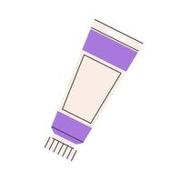 Tube of acrylic paint. Flat illustration isolated on white background. vector