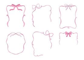 Coquette bows frame with laces vector