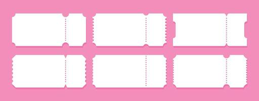 Blank ticket templates for events printed on a colorful backdrop vector