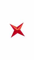 Rotating red star sparkle 2D cartoon object vertical animation. Festive symbol shiny burst. Shimmering. Celebration holiday twinkle shape animated flat colorful item 4K isolated on white video