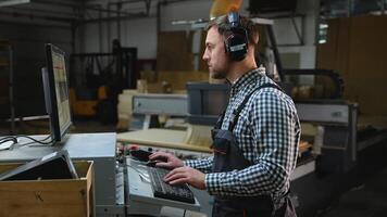 CNC Operator Working with Cutting Machine Software video
