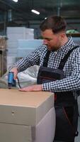Man Stapling Upholstery Fabric on Sofa Base video