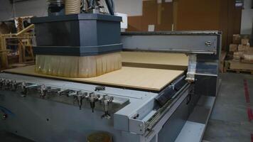 Wood Panels Cutting on CNC Machine at Factory video