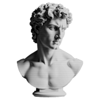 Renaissance meets glitch art. A distorted classical sculpture with a vaporwave aesthetic. Perfect for surreal and modern projects. png