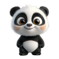 ein süß animiert Panda Charakter lächelnd mit bezaubernd Ausdruck png