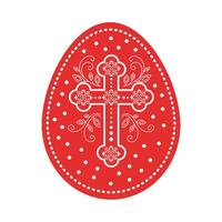 Traditional folk ornament for Easter eggs with a cross. Pysanka. vector