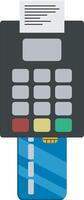Payment Terminal with Credit Card and Receipt vector