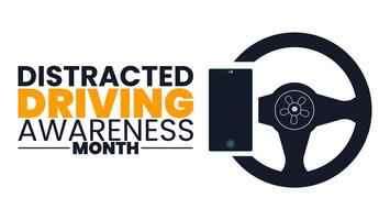 Safe Roads Start with You, Avoid Distracted Driving vector