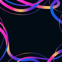 Playful Abstract Wavy Lines and Scribble Sketches with Vibrant Colors on a Black Background. Geometric fluid organic shapes isolated. Trendy colorful freehand line doodles. vector