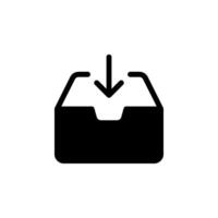 download box icon. Perfect for websites, applications, and user interfaces. Symbolizes downloading, receiving, and data transfer vector