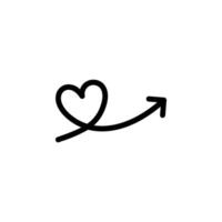 Heart shaped arrow. perfect for conveying concepts like love, target, direction, and aim vector