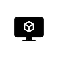 3D Modeling on Computer desktop icon vector
