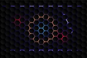 Abstract Background technology hexagon multicolor neon shape vector