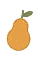 Brutalist abstract pear shape. Simple icon of fruit with grunge texture. Modern design element, bold form with minimal aesthetics, perfect for contemporary graphic projects. vector