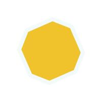 Bold hexagon icon sticker. Modern geometric figure and abstract shape. Flat design, brutalism style, and y2k aesthetic. Ideal for graphic elements contemporary art projects. vector